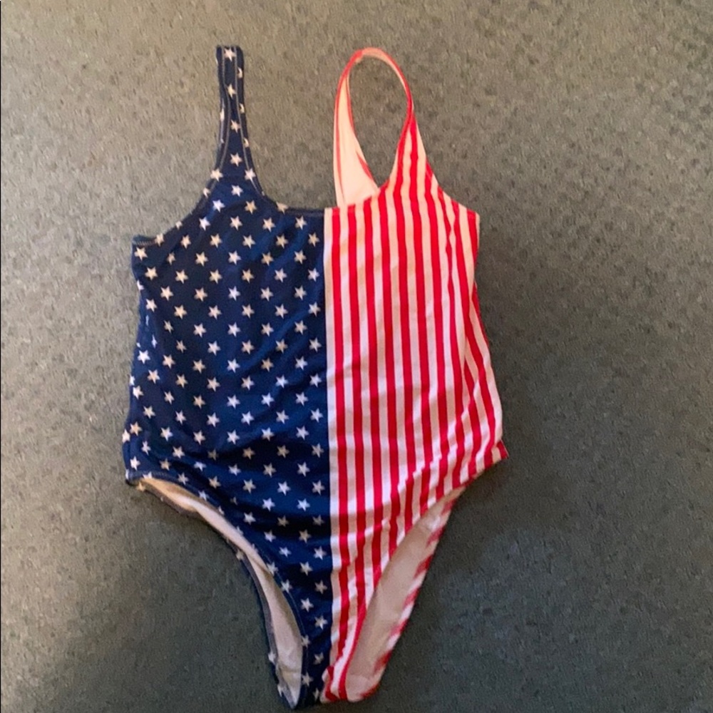 Chubbies American Flag one piece swimsuit